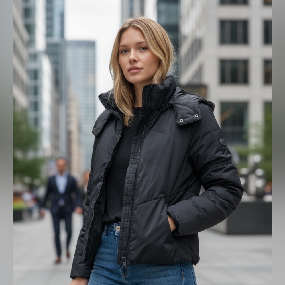 NWT Whitesky Black Puffer Winter Jacket for Women Sz XS